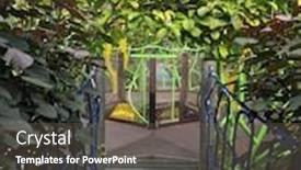  Presentation with playground - Amazing PPT layouts having wooden-footbridge-leading backdrop and a tawny brown colored foreground