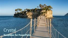  Presentation with zakynthos - Theme featuring wooden-footbridge-leading background and a ocean colored foreground