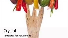  Presentation with herb - Cool new presentation theme with close up fruit fly - wooden fork with colored olives backdrop and a white colored foreground