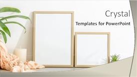  Presentation with minimal - Presentation theme consisting of wooden-frame-for-photos-candle background and a white colored foreground