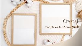  Presentation with linen - PPT theme enhanced with wooden-frame-for-photos-twine background and a lemonade colored foreground