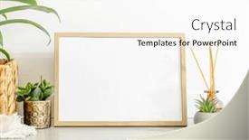  Presentation with minimal - Slide set featuring wooden-frame-for-photos background and a white colored foreground