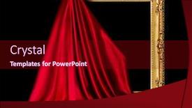  Presentation with antique picture frame - Slides with wooden-frame-for-the-picture background and a crimson colored foreground