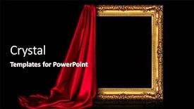  Presentation with antique picture frame - PPT theme having wooden-frame-for-the-picture background and a black colored foreground