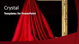  Presentation with antique picture frame - PPT layouts consisting of wooden-frame-for-the-picture background and a black colored foreground