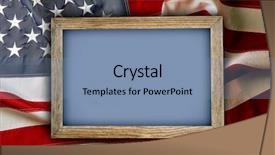  Presentation with thank - PPT layouts enhanced with wooden frame on american flag background and a teal colored foreground