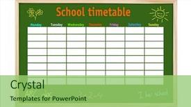  Presentation with school board - Theme featuring wooden frame with school background and a seafoam green colored foreground