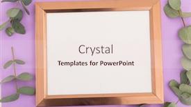  Presentation with white flower frame - Colorful presentation design enhanced with wooden-frame-with-white-background backdrop and a lemonade colored foreground