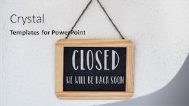  Presentation with closed - Colorful theme enhanced with wooden-framed-chalkboard backdrop and a light gray colored foreground