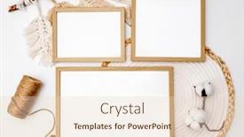  Presentation with linen - Slides featuring wooden-frames-twine-thread background and a lemonade colored foreground
