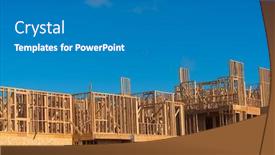  Presentation with construction - Audience pleasing presentation theme consisting of wooden-framing-for-construction backdrop and a gray colored foreground