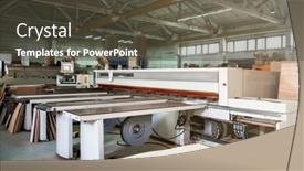  Presentation with industrial wood - Amazing presentation design having wooden-furniture-production-industrial-cutting backdrop and a dark gray colored foreground
