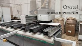  Presentation with industrial wood - Slide deck featuring wooden-furniture-production-industrial-cutting background and a light gray colored foreground