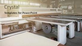  Presentation with industrial wood - Slide set consisting of wooden-furniture-production-industrial-cutting background and a coral colored foreground