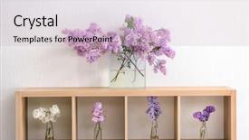  Presentation with fragrant - PPT theme having wooden furniture with beautiful fresh background and a soft green colored foreground