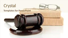 Presentation with gavel - Colorful PPT layouts enhanced with wooden gavel and books isolated backdrop and a cream colored foreground