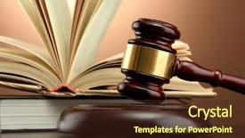 Presentation with gavel - Beautiful slide deck featuring wooden-gavel-and-books backdrop and a tawny brown colored foreground