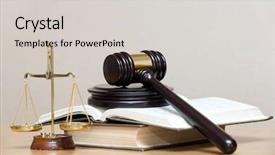  Presentation with court gavel - Slide set having wooden gavel and books background and a light gray colored foreground