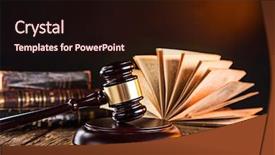  Presentation with law - Cool new PPT theme with justice - judge s gavel or mallet backdrop and a tawny brown colored foreground.