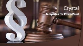  Presentation with justice - Presentation design featuring wooden-gavel-barrister-justice-concept background and a tawny brown colored foreground