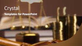  Presentation with justice - Beautiful presentation theme featuring law order - wooden gavel barrister justice concept backdrop and a tawny brown colored foreground