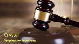  Presentation with legal - Slide deck featuring wooden gavel barrister justice concept legal system background and a tawny brown colored foreground