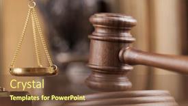  Presentation with justice - Colorful presentation theme enhanced with wooden-gavel-barrister-justice-concept backdrop and a tawny brown colored foreground