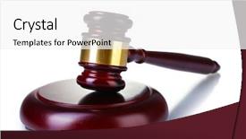  Presentation with gavel - Cool new presentation theme with wooden gavel isolated on white backdrop and a  colored foreground