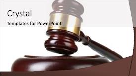  Presentation with gavel - PPT theme consisting of law juridical mallet legal - wooden gavel isolated on white background and a light gray colored foreground