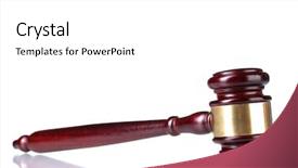  Presentation with gavel - Cool new presentation design with wooden gavel isolated on white backdrop and a white colored foreground
