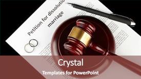  Presentation with divorce - PPT theme consisting of wooden gavel on black background and a tawny brown colored foreground