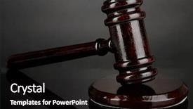  Presentation with gavel - Audience pleasing PPT layouts consisting of wooden gavel on grey background backdrop and a black colored foreground