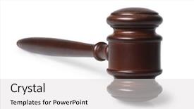  Presentation with gavel - Slides having wooden gavel on white background and a light gray colored foreground