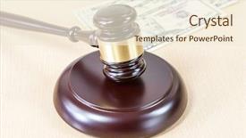  Presentation with gavel - Beautiful theme featuring wooden gavel on wooden table backdrop and a  colored foreground