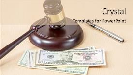  Presentation with brown wood texture - Audience pleasing slide deck consisting of wooden gavel on wooden table backdrop and a lemonade colored foreground
