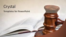  Presentation with law - Slides having wooden gavel with blurred law background and a lemonade colored foreground