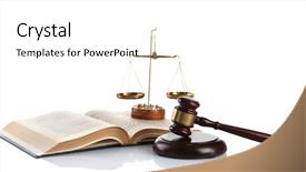  Presentation with open book - Beautiful PPT layouts featuring wooden gavel with justice scales backdrop and a white colored foreground