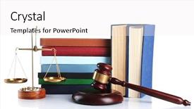  Presentation with criminal justice - Beautiful presentation featuring wooden gavel with justice scales backdrop and a white colored foreground