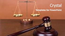  Presentation with gavel - PPT layouts featuring wooden gavel with scales background and a coral colored foreground