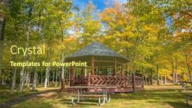  Presentation with wooden - Colorful theme enhanced with wooden-gazebo-in-presque-isle backdrop and a tawny brown colored foreground