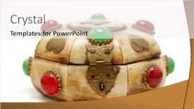  Presentation with gift - Audience pleasing slide set consisting of wooden-gift-box-isolated backdrop and a white colored foreground