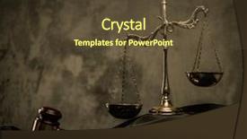  Presentation with judge - Amazing PPT layouts having wooden hammer on judge backdrop and a tawny brown colored foreground