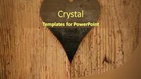  Presentation with heart - Audience pleasing PPT theme consisting of wooden-heart-abstract-background-texture backdrop and a tawny brown colored foreground