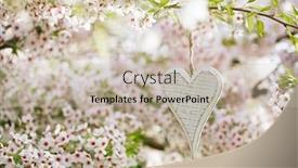  Presentation with sakura - Cool new slides with wooden heart in spring with blossom cherry flower sakura backdrop and a soft green colored foreground