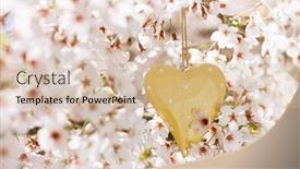  Presentation with sakura - Audience pleasing slide deck consisting of wooden heart in spring with blossom cherry flower sakura backdrop and a soft green colored foreground