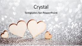  Presentation with valentines day - Colorful presentation enhanced with wooden hearts on silver glow backdrop and a white colored foreground
