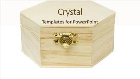  Presentation with storage - PPT layouts enhanced with wooden hexagonal shape storage box background and a cream colored foreground