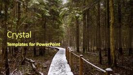  Presentation with hiking - Cool new presentation design with wooden-hiking-path-through backdrop and a tawny brown colored foreground