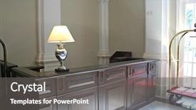  Presentation with british - Cool new presentation design with wooden hotel reception desk backdrop and a  colored foreground