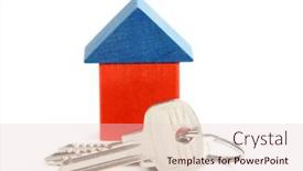  Presentation with white house - Beautiful theme featuring wooden-house-and-keys-isolated backdrop and a lemonade colored foreground